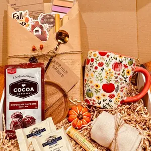 Autumn Blind Date with a Book Cozy Box – Fall Gift Set with Mug Socks Tea Cocoa Stickers & More Cozy Autumn Edition for Book Lovers - Colorful