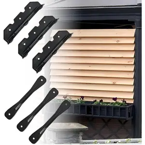 Sunblind System Brackets, Louver Hardware System for Blinds and Shutters, Heavy-Duty Steel Baked Powder Coated Louver Pergola Kit for Holding up to 11 Boards (48'')