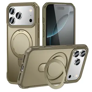 Compatible with iPhone 17 Pro Case with Invisible Magnetic O-Ring Stand Military-Grade Phone Case for iPhone 17 Pro 6.3" [Compatible with Mag-Safe][Great Grip Feeling]