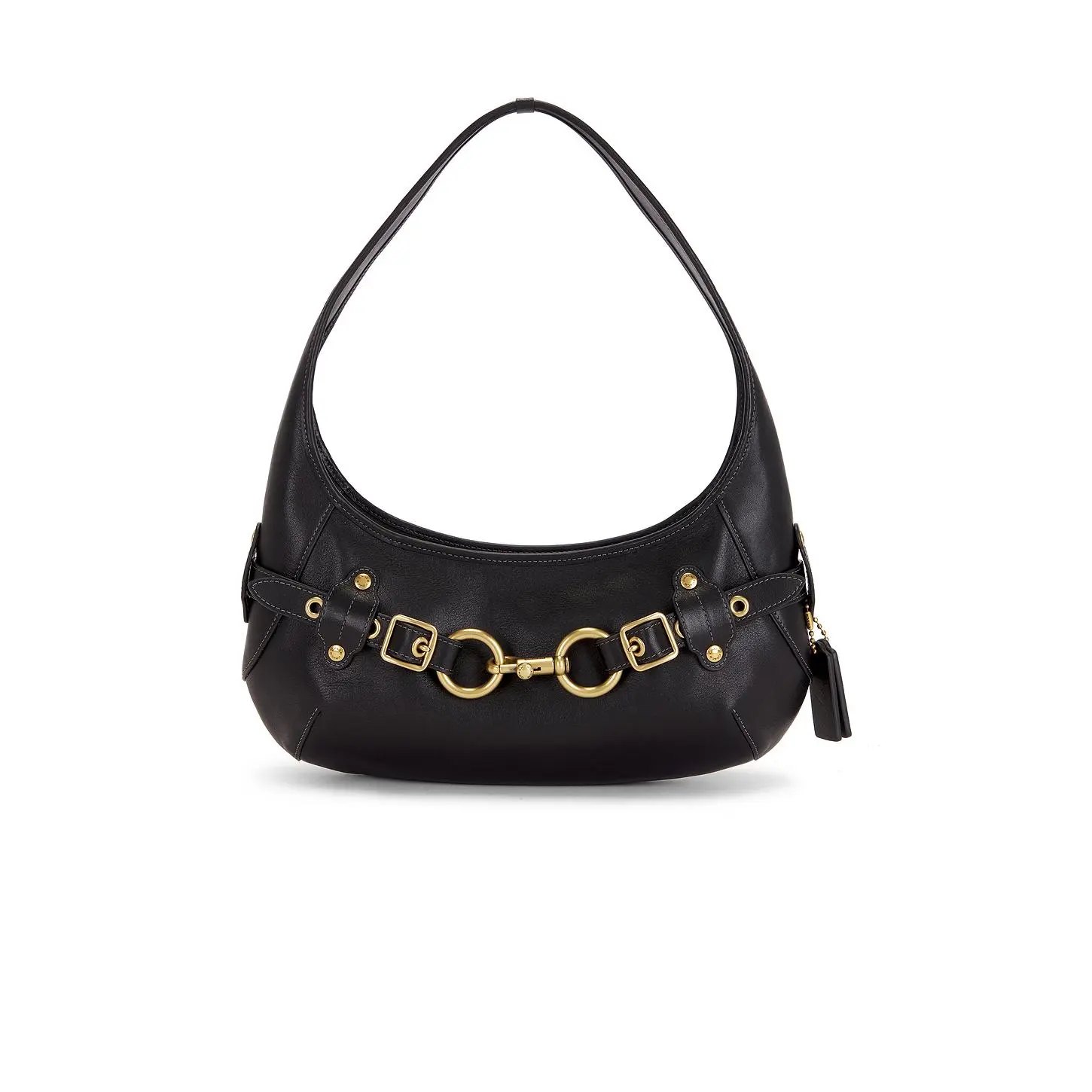 Coach Women's Belted Ergo Shoulder Bag with Belt Closure, Black