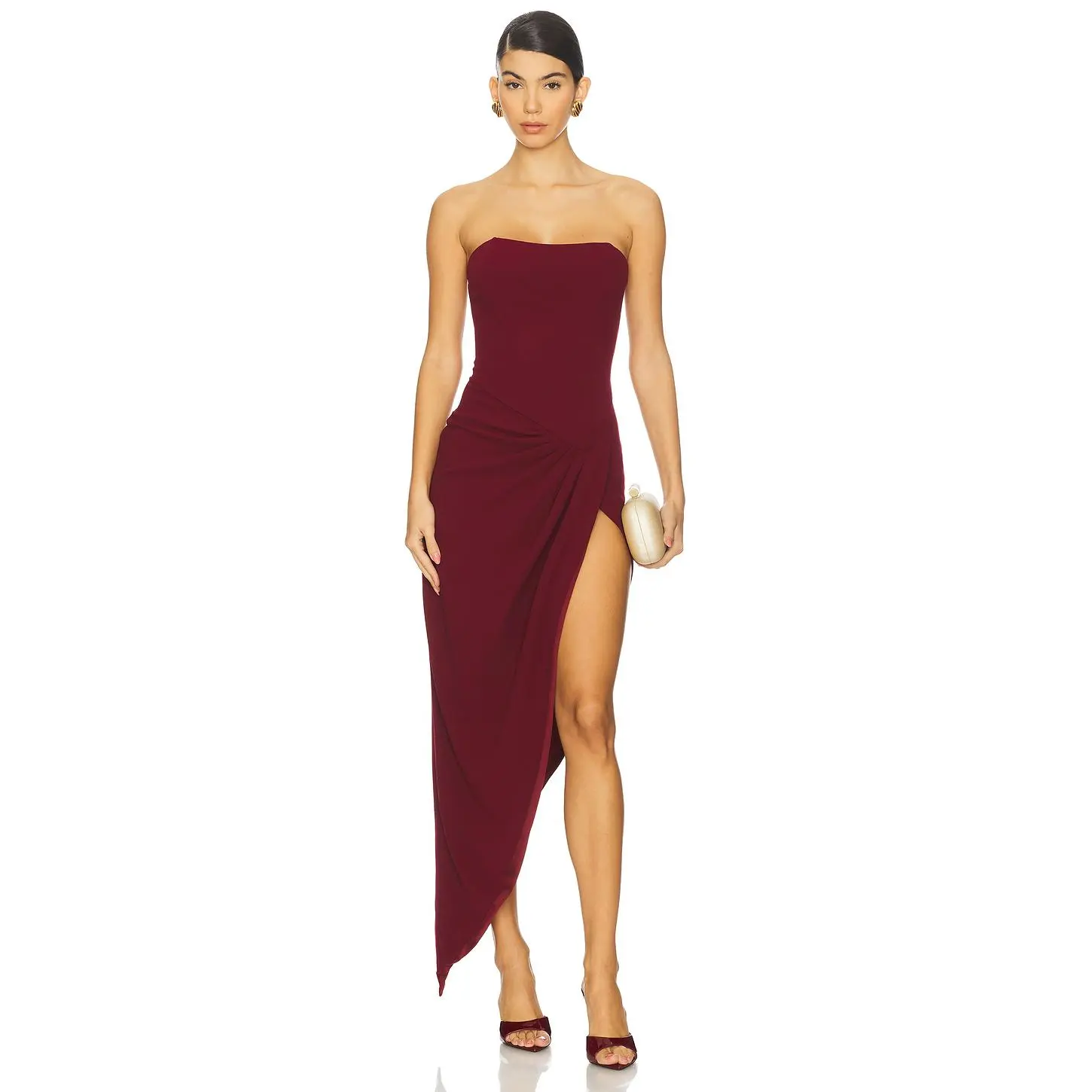superdown Victoria Corset Maxi Dress in Oxblood