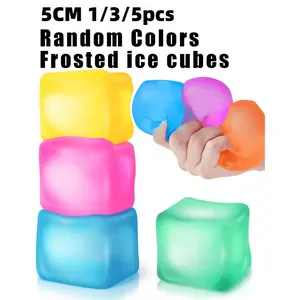 1/3/5 Packs Colorful Fidget Toy Cubes, Squishy Ice Cube, Fidget Gadget | Soft Sensory Toys, Taba Soft Rubber Fidget Toys for Anxiety Relief | Desktop Stress Ball Accessories | Party Favors | Easter Egg Fillers | Halloween & Christmas Gifts