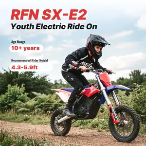 【RFN】 SX-E2 Youth Electric Bike for Ages 10+, 3 Speeds (9/18/28mph) – 14"/12" Off-Road Tires, 26-Mile Range, CE/UL + Oil-Damped Suspension & Magnetic Wrist Tether – The Best Choice from First Ride to True Passion