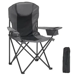 [ SummerVibes ] SLSY Comfort Folding Camping Chair, Portable Outdoor Chairs with Cooler Bag & Headrest, Perfect For Outdoor Concert And Glamping, 440 Lbs Capacity