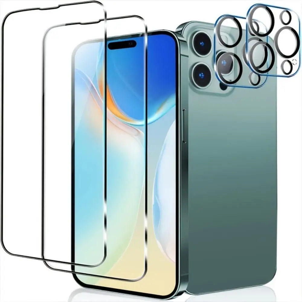 Ultra-high Definition Phone Screen & Phone Lens Protector Kit, Including 2pcs Anti-scratch Mobile Phone Screen Protective Film & 2pcs Lens Protector,