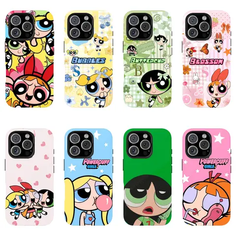 Powerpuff Girls Anime Film Shell Painting Phone Cases - Shockproof Casing, Cute Art Design, Gift-Ready for iPhone 11-17 Pro Max/Pro/Air, 16 Plus, Galaxy S22-S26, Cute Phone Accessories for Anime Fans