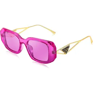 FEISEDY Retro Rectangle Sunglasses for Women Trendy Small Square Sunglasses 90s Vintage Shades B2968