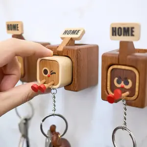 1PCS wooden dual-purpose creative keychain, home-out keychain, wooden key pendant