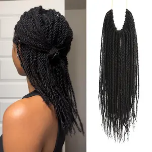 No Braid, Just Slay! Pre-Looped Mini Twist 100% Human Hair Extensions Natural Black Double-Strand Braids with Loops - Ready to Wear Instantly! Looped Braids for Easy installation & Repair，Reuseable