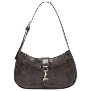 Retro Minimalist Hook Decor Vintage Bag For Women,  Small Bags Adjustable Shoulder Strap Crescent Shape Bag Handbag Suitable for Date, Outing, Party,