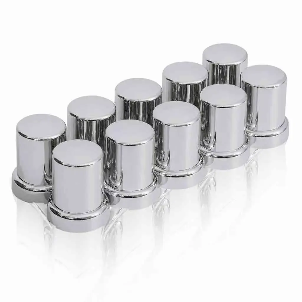 33mm x 2-3/8'' hexagonal chrome-plated plastic push-on wheel nut cover for semi-trailer trucks 