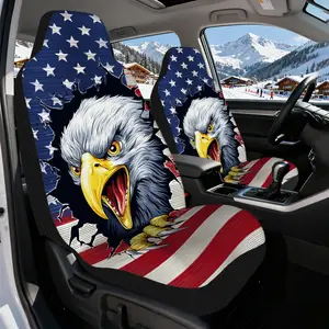 2pcs, Elegant Front Seat Covers Fierce Eagle Burst Themed, Soft and Washable, Perfect for Driver and Passenger Seats, Great for Long Road Trips