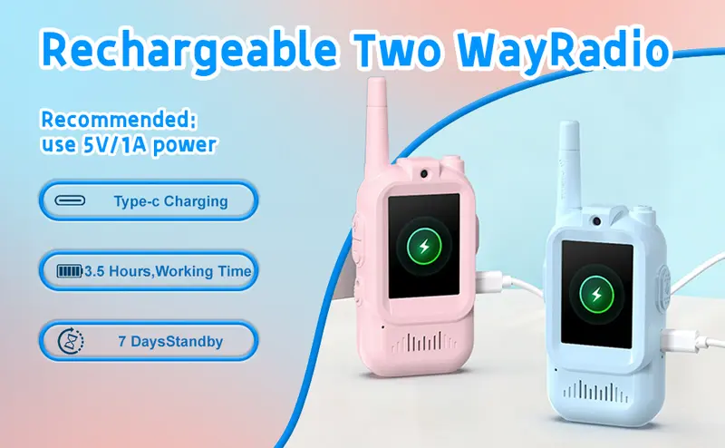 2pack kids Rechargable vedio walkie talkies toys with camera boys and girls daliy holiday walkie talkies gifts