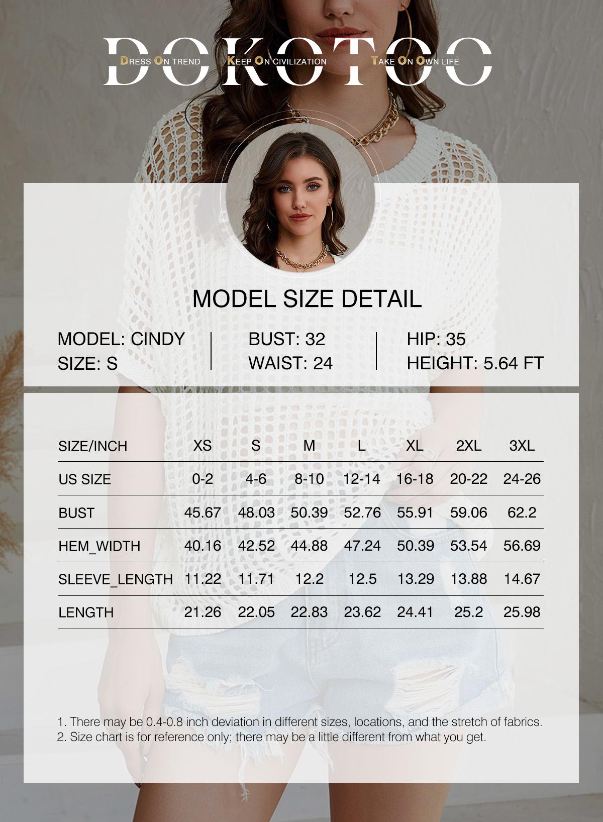 Dokotoo Womens Summer Scoop Neck Short Sleeve Sweater Casual Crochet Hollow Out Knit Tops Pullover Shirts Beach Coverup