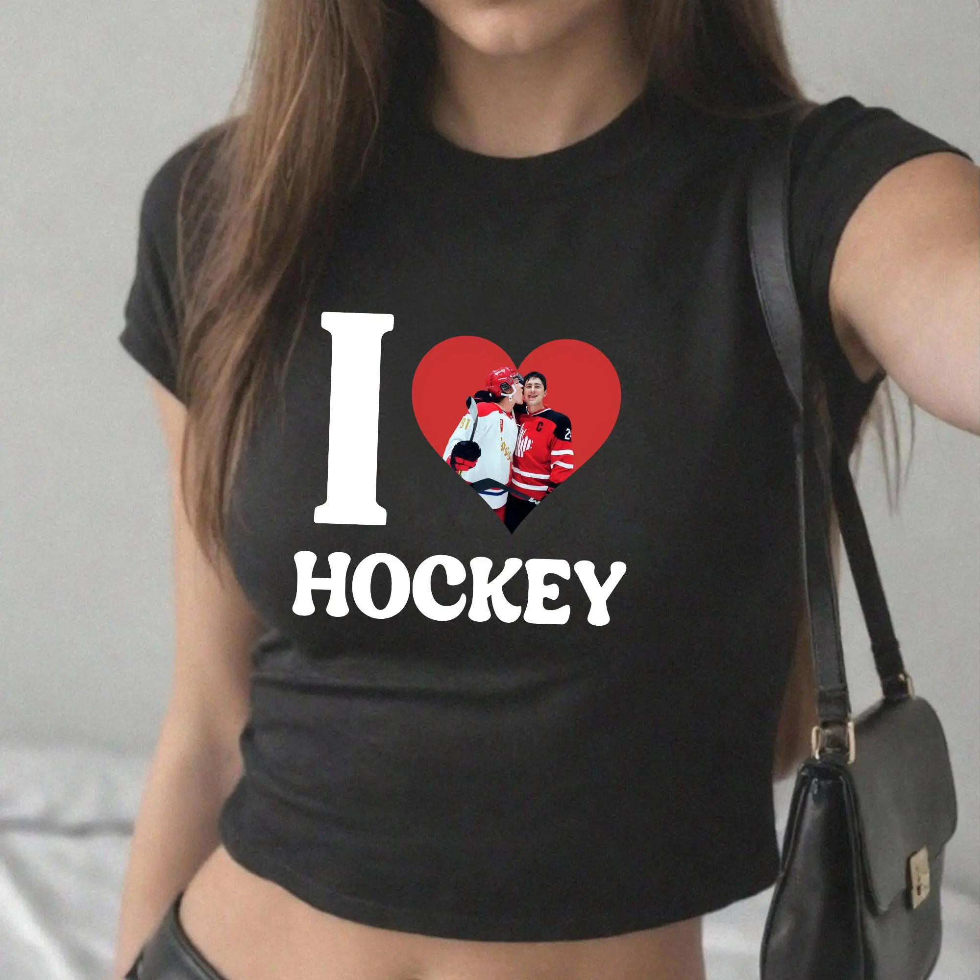 [Sale Up To 50%] Ilya Rozanov Shane Hollander I Love Hockey Baby Tee, Heated Rivalry Merch Shirt, Hollzanov LGBT Couple Tee, Hockey Romantic Gift for Her