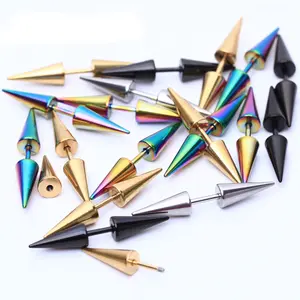 Stainless Steel Punk Spikes Rivets Earbone Studs Ear Buckles Earbone Studs Eyebrow Studs Earrings Puncture Jewelry