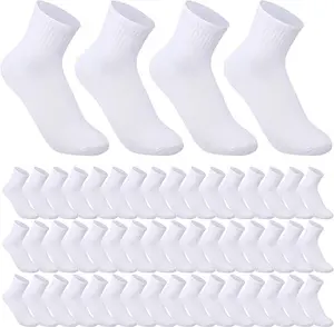 48 Pairs Men Women Quarter Ankle Socks Moisture Wicking Athletic Crew Casual Sports Socks Bulk for Homeless (Black) - Home Improvement.