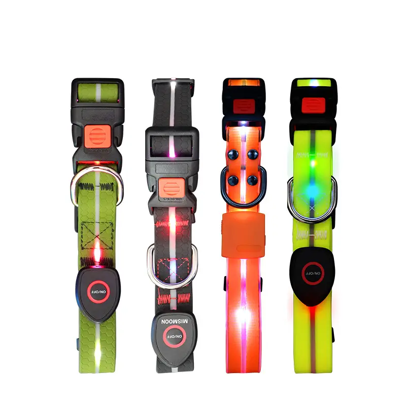 LED light collar USB charging pet collar training tool waterproof christmas  collar iyoshop  dog