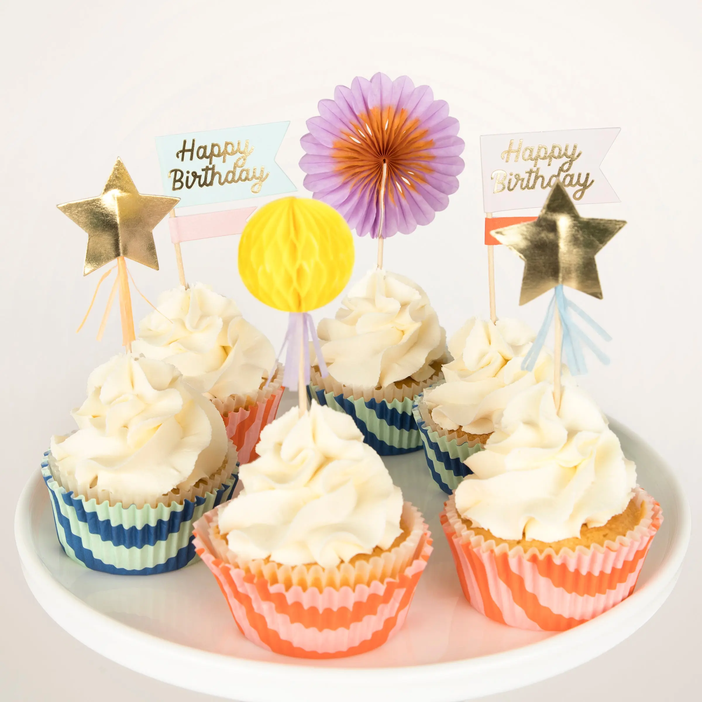 Stripe Party Cupcake Kit (x 24 toppers)