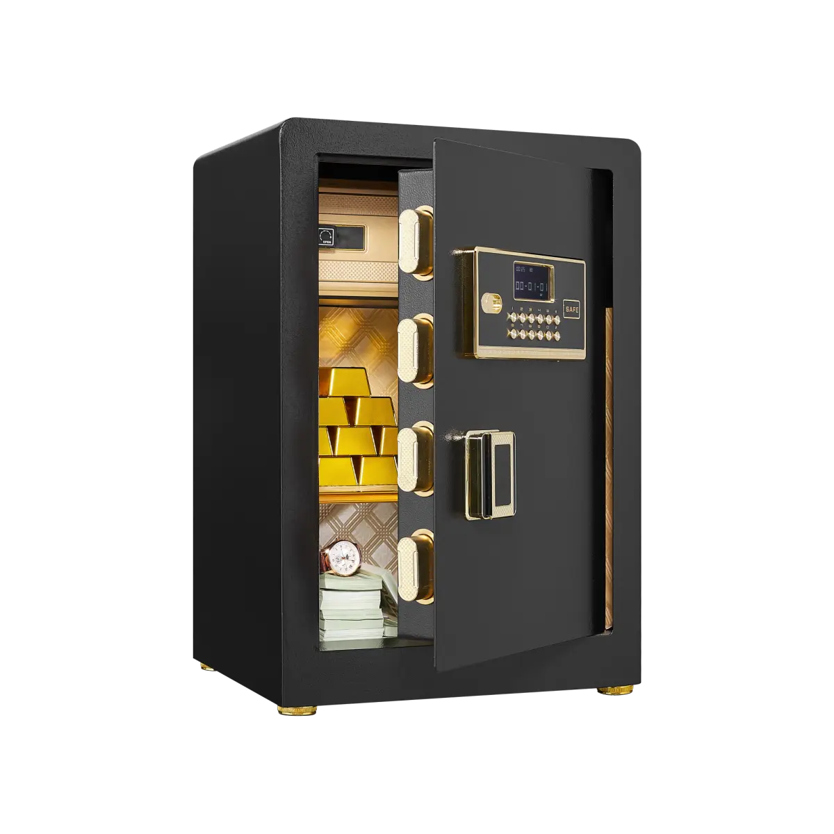 2.7 cuft Solid Alloy Steel Office Hotel Home Safe, Security Digital Safes Box with Electronic Keypad, Spare Key, Smart Alert, Mute Mode, Anti-Theft Safe for Document Money Valuable