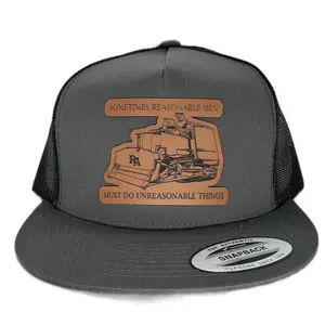 Gray and black Yupoong classic flatbill snapback with a Komatsu D355A Dozer sometimes reasonable men must do unreasonable things hat. trucker hat hats unisex hat funny trucker viral for casual hat black hat new snapback hat