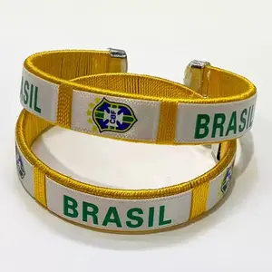 Soccer Team Bracelet, Country Flag Wristband, Adjustable Sports Fan Accessory
