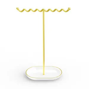 Elegant Jewelry Holder Tree – Tangle-Free, Rustproof, Ceramic Tray Organizer