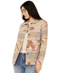 Idyllwind Women's Jenry Southwestern Print Oversized Shacket - Iwfa24w55-Nud