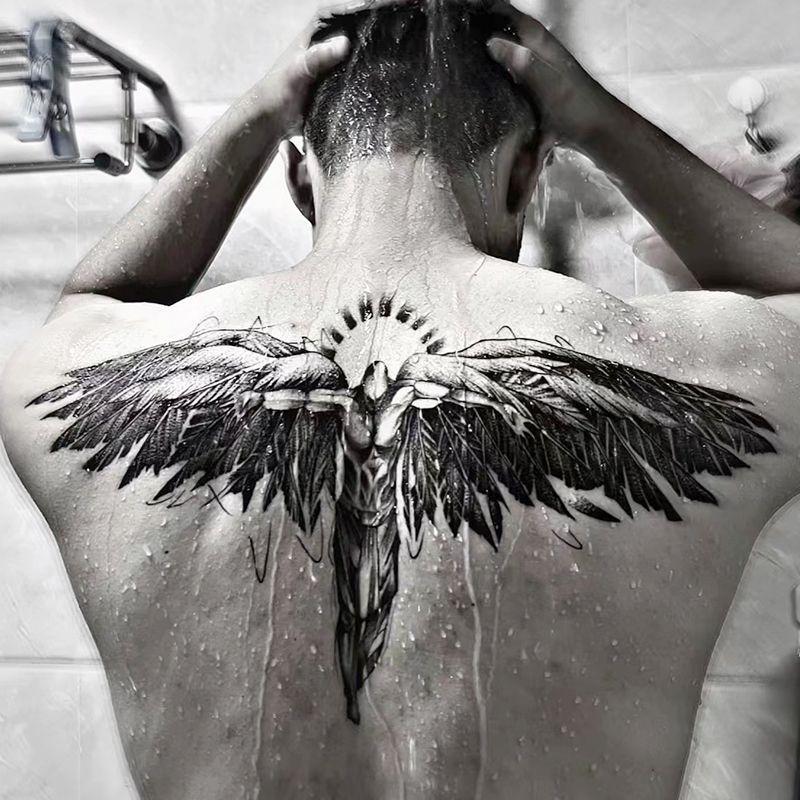 Angel & Lion & Cross & Flower Pattern Temporary Tattoo Sticker, 6 Counts/set Waterproof Long Lasting Fake Tattoo Sticker for Gift, Body Fake Tattoos, Body Art Sticker for Adults