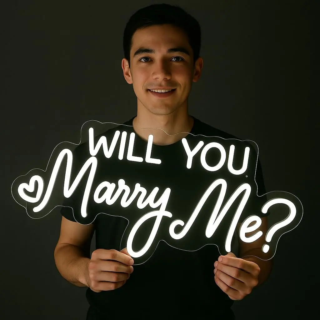 Will You Marry Me Neon Sign  Proposal Decoration Marry Me Light Up Letters  Led Marry Me Sign for Proposal Wedding Valentine Engagement Decor