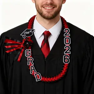 2026 Graduation Leis Class of 2026 Grad Ribbon Money Lei Handmade Double Braided Necklace for Graduation Gifts Supplies