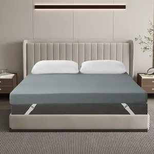 3-Inch Extra Thick Cooling Mattress Toppers Queen Size,Gel Memory Foam Pad,Gray Mattress Toppers(with Removable & Washable Bamboo Cover)