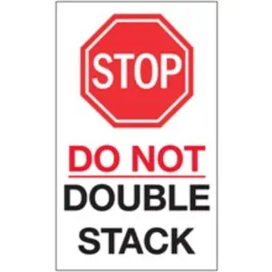 Partners Brand  6 x 10 in. Stop Do Not Double Stack Labels
