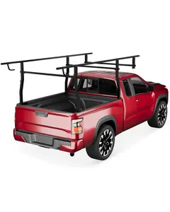 Garvee Full Size Steel Truck Ladder Rack – 1000 lbs Universal Over-Cab Pickup Rack, 49"–64" Adjustable, Non-Drilling Contractor Ladder Rack for Pickup Trucks & Trailers, Heavy Duty Steel Hauler for Ladders, Lumber, Pipes, Kayaks & Long Cargo – Secure