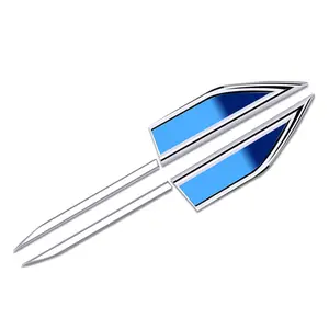 Customizable LOGO car blade-style fender side emblem decorative sticker, stainless steel metal car modification decorative sticker