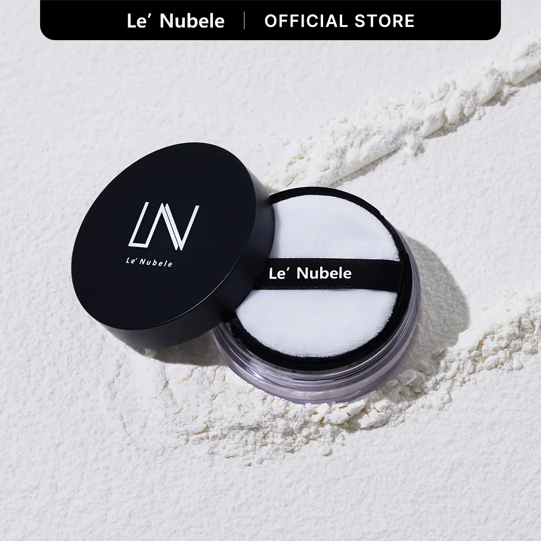 [Le Nubele] AZULENE FACE COVER FIXING POWDER 3G | Translucent Setting Powder | Mini Size | Pore-Blurring + Matte Finish | Hybrid Skincare-infused Makeup | Korean Cosmetic for sensitive skin | 0.10 fl. oz