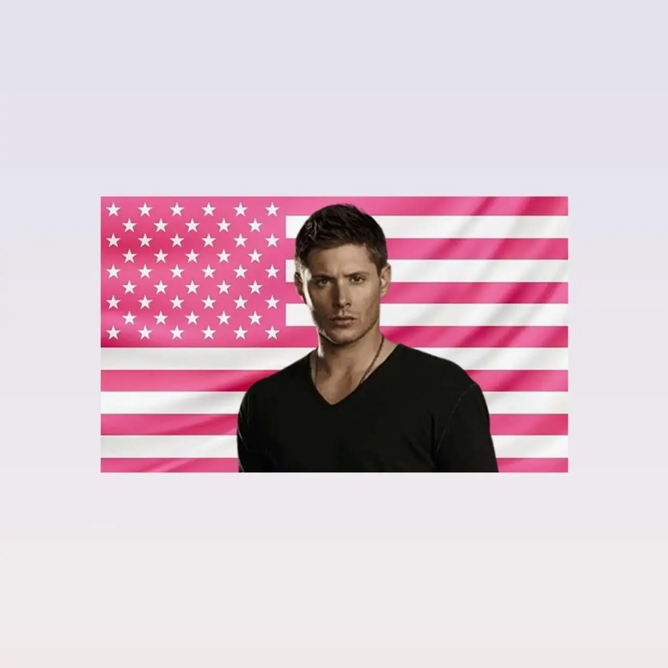 Dean Winchester Pink American Flag Tapestry – Supernatural Wall Art | Aesthetic Pink Flag | Fantasy TV Decor | Hunter Room Gift