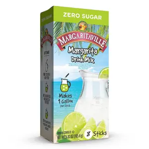 Margaritaville Gallons To Go Powdered Drink Mix, 8-Count Box\u2013 Margarita \u2013 Low Calorie and Zero Sugar Drink Mix, Each Stick Makes 1 Gallon-Sized Pitcher