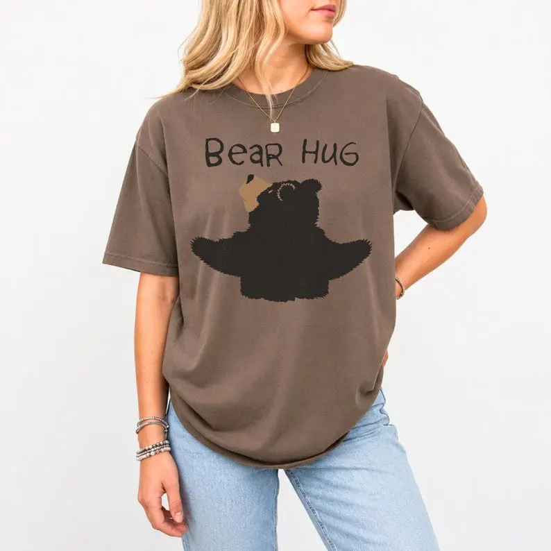 Bear Hug Shirt, Cute Bear Graphic Tee, Funny Animal T Shirt, Cozy Wildlife Shirt, Nature Lover Gift for Her