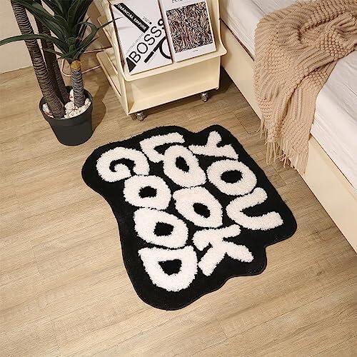 Absorbent anti-slip letter imitation cashmere simple home decor indoor carpet mat bedside bedroom room blanket Household Decorative Rug Fluffy Area Rug Geometric Graphic Rug Carpets Rugs