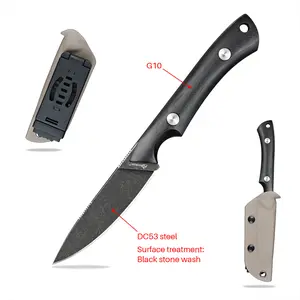 SDOKEDC DC53 Steel Outdoor Camping Knife with Safety Kydex Sheath