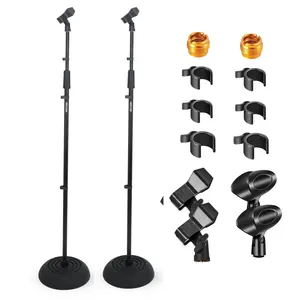 5Core Mic Stand Pair Floor Heavy Duty Height Adjustable Pedestal Para Microfono for Singing On Stage Studio