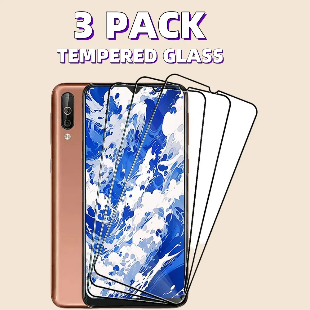 3Pack Full Cover Tempered Glass Suitable For Samsung A 10 20 A10 A20 A30 A40 A50 A60 A70 A80 Screen Protector Protective Films Sticker With Black Edge