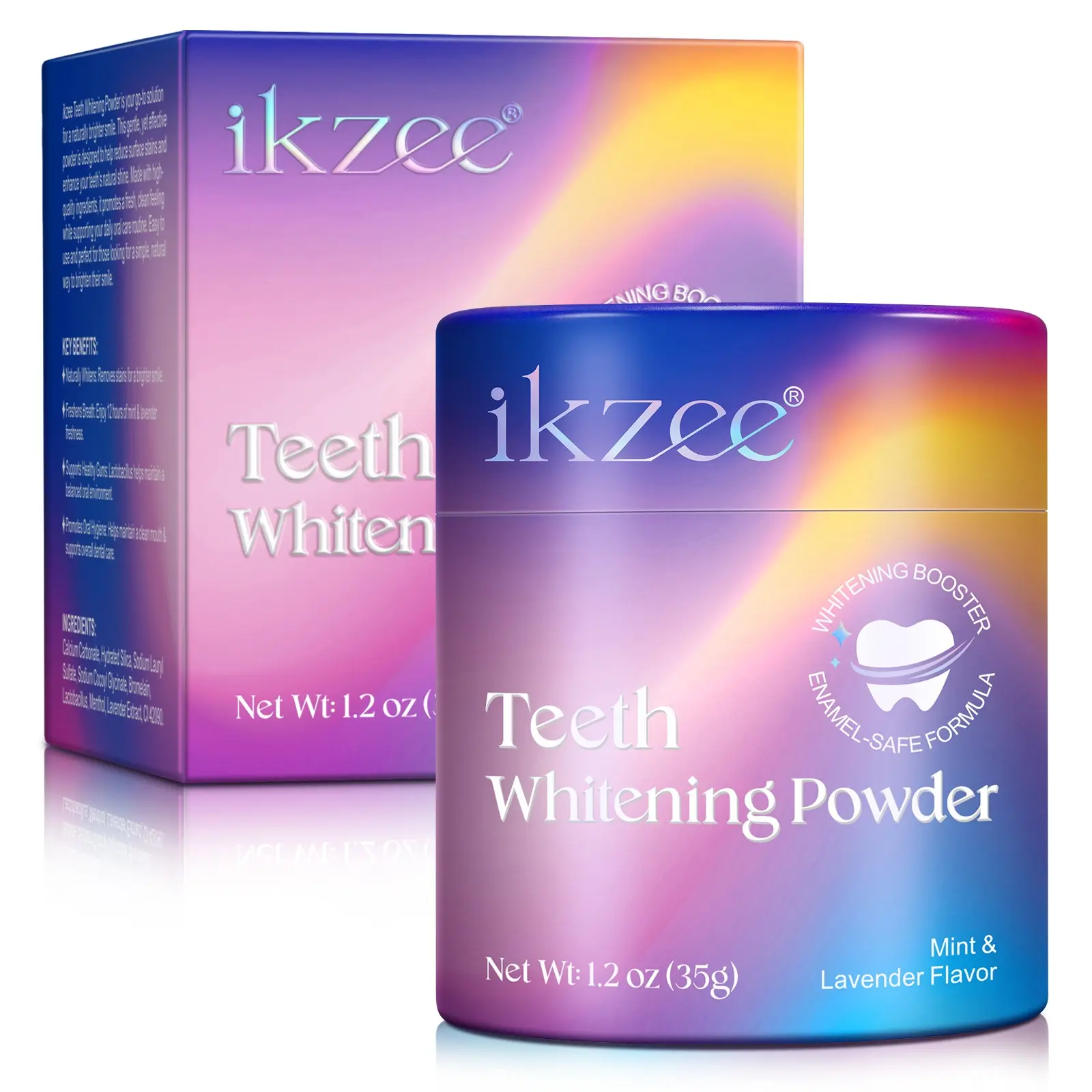 Ikzee Magic Whitening Tooth Powder 35g, Effective Surface Stain Removal, Protects Enamel, Adult Toothpaste Powder, Oral Care Essential