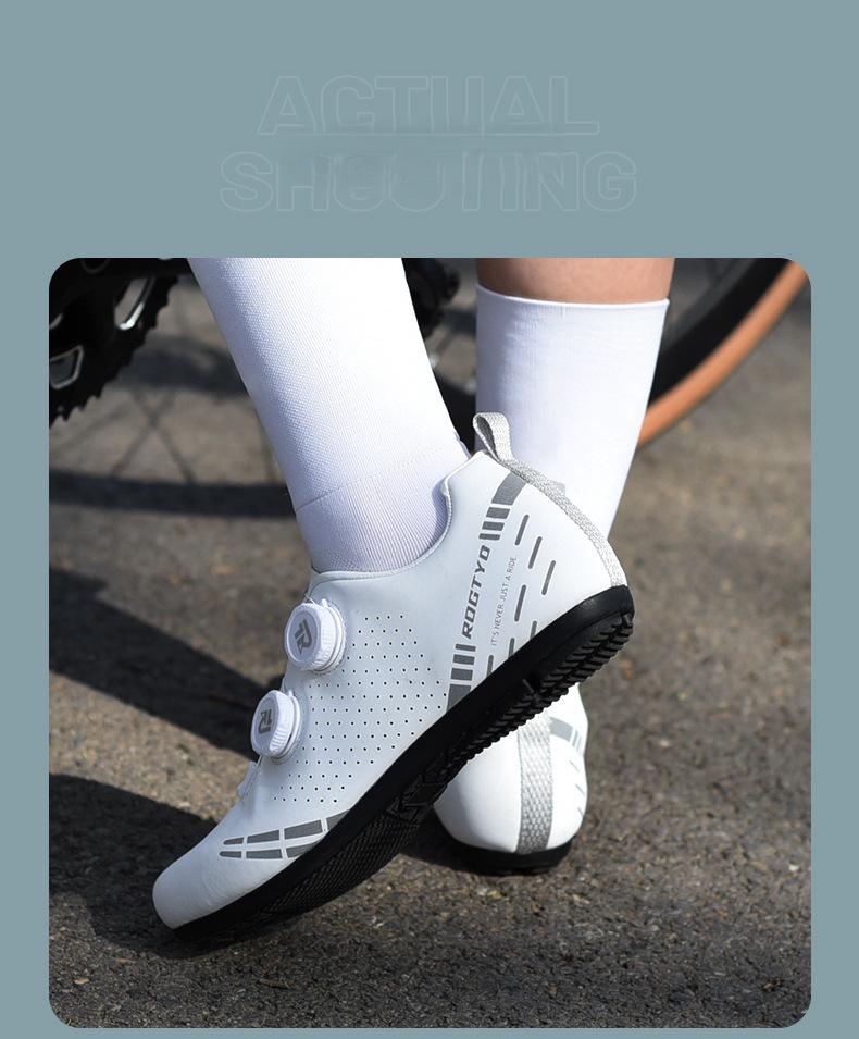 Road bike non-locking shoes for men and women, lightweight cycling shoes, mountain bike rubber-soled shoes, dual-twist adjustment equipment