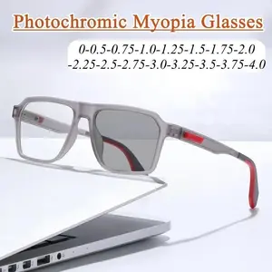 Intelligent Color-Changing Anti-blue-light Glasses Fashion Sports Photochromic Myopia Glasses Prescription Minus Diopter-2.75