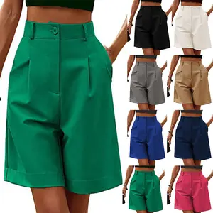 2026 Summer New Women's Thin High Waist Loose Slim Straight Bermuda Shorts Breathable Wide-Leg Half Pants Womenswear Bottom Comfort  jean shorts Minimalist