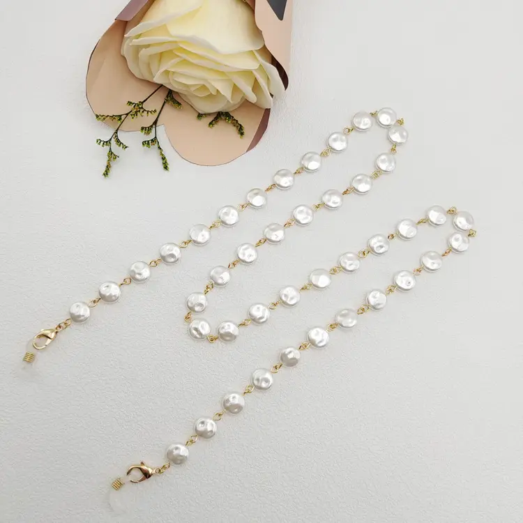 Simple Pearl Lanyard, Elegant Unisex Decorative Chain, Anti-Lost Dual-Use Mask and Eyeglass Holder, Mask & Eyeglass Chain, Stylish Pearl Decor Necklace, Anti-Lost Hold, Dual-Use Chain