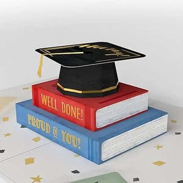 Congrats Grad! Graduation Card, 5 X 7” Pop Up Card, 2023 Graduate Gifts, 3D Greeting Card with Envelope