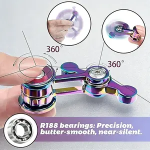 Metal Silent Fidget Spinner 2 Pack – Quiet Desk Toy for Adults, Stress Relief & Cool Gift